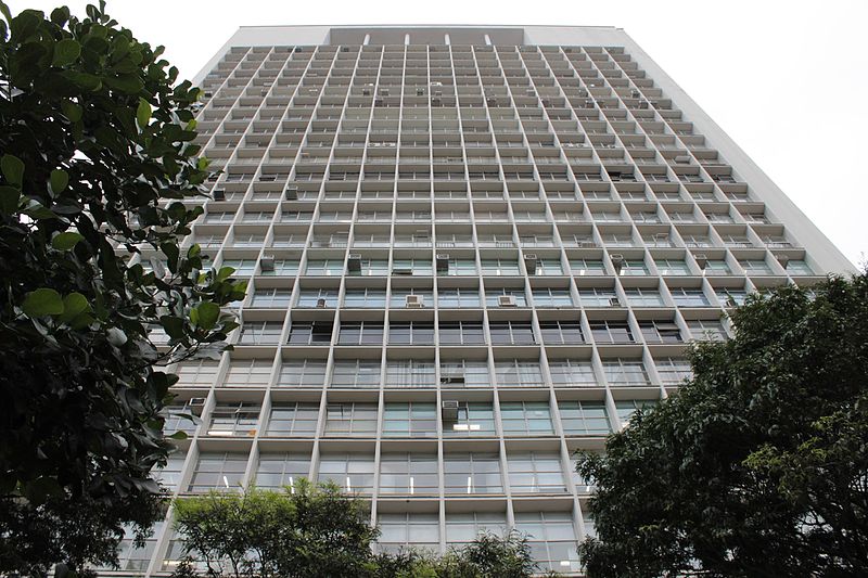 Fachada do edifício CBI, local da atual sede do CAU/SP na capital paulista. Crédito: Arquivo CAU/SP